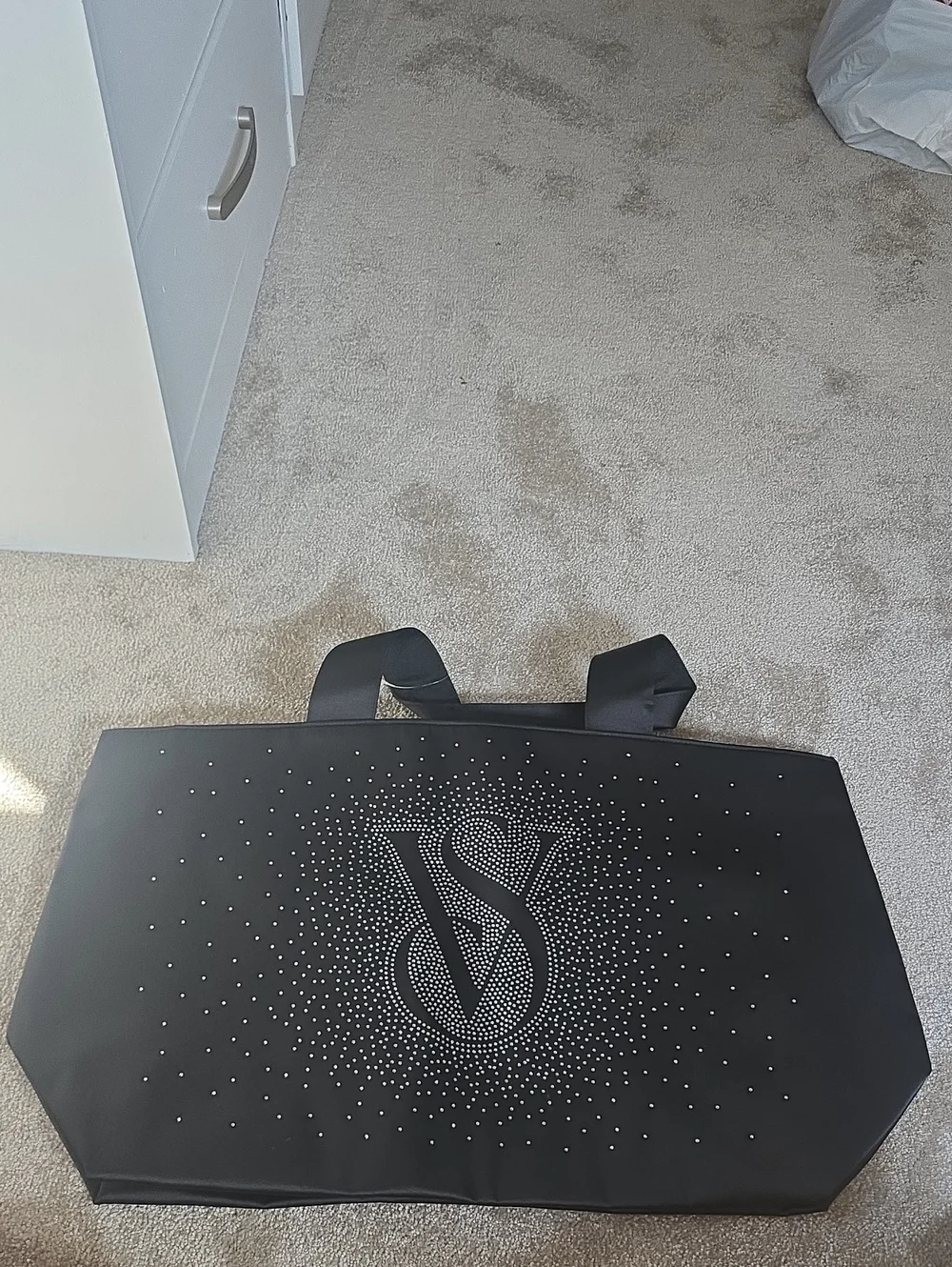 Victoria’s Secret Black Rhinestone VS Monogram Tote Bag